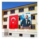 Atatürk Posteri ve Türk Bayrağı Raşel Kumaş 200X300 cm -2