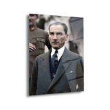 Atatürk Renkli Tarihi Fotoğraf Cam Tablo – Ata145