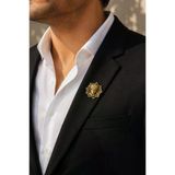 Atatürk Siluet Gold Renk Rozet Unisex Yaka Aksesuarı