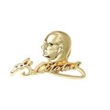 Atatürk Silüet Imza Tasarımlı Gold Metal Yaka Rozeti 1 Adet