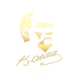 Atatürk Silüet Ve İmza Sticker 17X17 Cm Gold