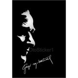 Atatürk Silüeti ve Gazi Mustafa Kemal imza stickeri Gümüş M.Gri