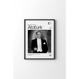 Atatürk - Siyah Çerçeve, Siyah, 35 x 50, 23450000008394