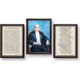 Atatürk Tablosu + Gençliğe Hitabe + Istiklal Marşı Çerçeveli Duvar Seti | Okul, Sınıf, Kurum ve Ofis Dekorasyonu