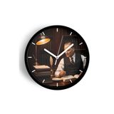 Atatürk Temalı Dekoratif Modern Duvar Saati - 25 cm - Önü Camlı Siyah Kasa - Sessiz Mekanizma, JH1251S25SKPM