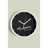 Atatürk Temalı Dekoratif Modern Duvar Saati - 30 cm - Önü Camlı Beyaz Kasa - Sessiz Mekanizma, JH1255S30BKPM