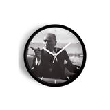 Atatürk Temalı Dekoratif Modern Duvar Saati - 35 cm - Önü Camlı Siyah Kasa - Sessiz Mekanizma, JH1259S35SKPM