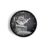 Atatürk Temalı Dekoratif Modern Duvar Saati - 35cm - Önü Camlı Siyah Kasa - Sessiz Mekanizma, JH1260S35SKP