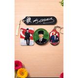 Atatürk Temalı Özel Seri Kitap Ayracı Anahtarlık Metal ve Kare Magnet Koleksiyonluk Set