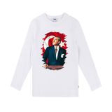 Atatürk Uzun Kol Çocuk Tişört Beyaz Renkli Unisex Kesimli (Beyaz, 4-5 Yaş)