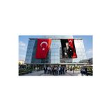 Atatürk ve Atatürk İmzalı Türk Bayrağı Bayrak ve Türk Bayrağı Premium Raşel Kumaş 2'li Set 10x15 metre ATA51