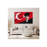 Atatürk ve Bayrak Cam Tablo, 36 x 24, EXELA20164