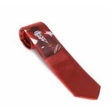 Atatürk ve İmza Desenli Dokuma Kırmızı Kravat - AK-14 AK-14W-GF