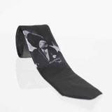 Atatürk ve İmza Desenli Dokuma Siyah Kravat - AK-23 AK-23-GF