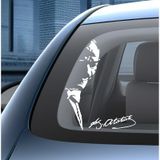 Atatürk Ve İmza Sticker, Mustafa Kemal Atatürk Silüet Ve İmza, Araba Oto Motosiklet Karavan Sticker 00627 15x11 Cm