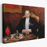 Atatürk ve Keskin Bakışları Dekoratif Kanvas Tablo, Duvar Dekoru 6553