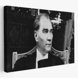Atatürk ve Keskin Bakışları Dekoratif Kanvas Tablo, Duvar Dekoru 6635