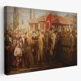 Atatürk ve TBMM’den Cepheye Uğurlanması Dekoratif Kanvas Tablo, Duvar Dekoru 6552