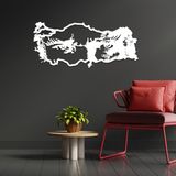 Atatürk ve Türkiye Temalı Dekoratif Siyah Metal Duvar Tablosu Ev & Ofis Dekoru - 75 X 33 - Beyaz