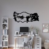 Atatürk ve Türkiye Temalı Dekoratif Siyah Metal Duvar Tablosu Ev & Ofis Dekoru - 90 X 40