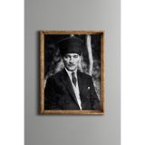 Atatürk - Vintage Desenli Çerçeve, Altın1, 15 x 21, 5820000003745