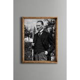 Atatürk - Vintage Desenli Çerçeve, Altın1, 30 x 40, 5820000003612