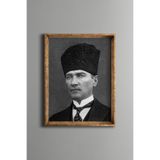 Atatürk - Vintage Desenli Çerçeve, Altın1, 30 x 40, 5820000003720