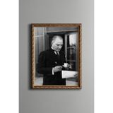 Atatürk - Vintage Desenli Çerçeve, Altın2, 21 x 30, 5820000003623