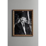 Atatürk - Vintage Desenli Çerçeve, Altın2, 21 x 30, 5820000003749