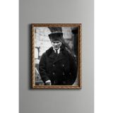 Atatürk - Vintage Desenli Çerçeve, Altın2, 30 x 40, 5820000003633