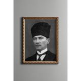 Atatürk - Vintage Desenli Çerçeve, Altın2, 30 x 40, 5820000003723