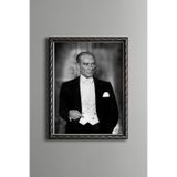 Atatürk - Vintage Desenli Çerçeve, Gümüş, 15 x 21, 5820000003778