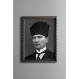 Atatürk - Vintage Desenli Çerçeve, Gümüş, 21 x 30, 5820000003725