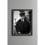 Atatürk - Vintage Desenli Çerçeve, Gümüş, 30 x 40, 5820000003636