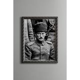 Atatürk - Vintage Desenli Çerçeve, Gümüş, 30 x 40, 5820000003645