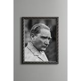 Atatürk - Vintage Desenli Çerçeve, Gümüş, 30 x 40, 5820000003690