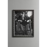 Atatürk - Vintage Desenli Çerçeve, Gümüş, 30 x 40, 5820000003771