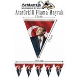 Atatürklü Kağıt Flama 1 Adet Set 1 Ata Flama Süsleme 29 Ekim 23 Nisan Üçgen Kağıt Flama Milli Bayram Süsü Sınıf Okul