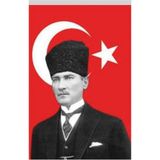 Atatürklü Saten Türk Bayrağı 100x150 cm