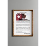 Atatürk'ün Gençliğe Hitabesi - Vintage Desenli Çerçeve, Altın1, 30 x 40