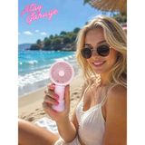 Atay Garage 3,8 W Pembe Taşınabilir Mini Fan USB Şarjlı Sessiz Vantilör Sevimli Tasarım