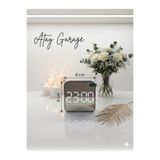 Atay Garage Dijital Siyah Saat, Masa Saati, Aynalı Saat, LED Masa Saati, Çalar Saat, Alarmlı Saat, Dekoratif Saat, Modern Saat, Ev Dekorasyonu, Ofis Saati Masaüstü Dijital Saat