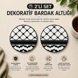 ATB Design Desenli Bardak Altlığı 2'li Set | Coaster | Çay, Kahve ve Içecek Altlığı |desenli Bardak Altlığı | Dekoratif Masa Koruyucu | Çay, Kahve ve Içecek Altlığı