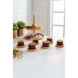 Atbyhome 12 Parça Cam Kahve Sunum Seti Bambu Altlıklı Fincan Takımı Bambu