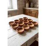 Atbyhome 12 Parça Doğal Kayın Ağacı Ahşap Çerezlik Kaseler - 10 Cm Kahvaltılık Ve Mezze Sosluk Seti