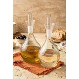 Atbyhome 2'Li Borosilikat Cam Yağlık Sirkelik Seti 900 Ml - Akıtmayan Cam İbrikli Yağdanlık