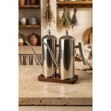 Atbyhome 2'li Çelik 3 Parça 1000ML Standlı Çok Amaçlı Demlik Yağlık Yağdanlık Seti - Standart
