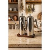 Atbyhome 2'Li Çelik 3 Parça 1000Ml Standlı Çok Amaçlı Demlik Yağlık Yağdanlık Seti