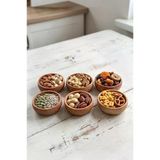 Atbyhome 6 Parça Doğal Ahşap Çerezlik Kaseler - 10 Cm Kahvaltılık Ve Mezze Sosluk Seti