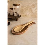 Atbyhome Akasya Ahşap Kaşık Altlığı 27x11.5 cm - Tezgah Üstü Ve Ocak Yanı Kirli Kaşıklık